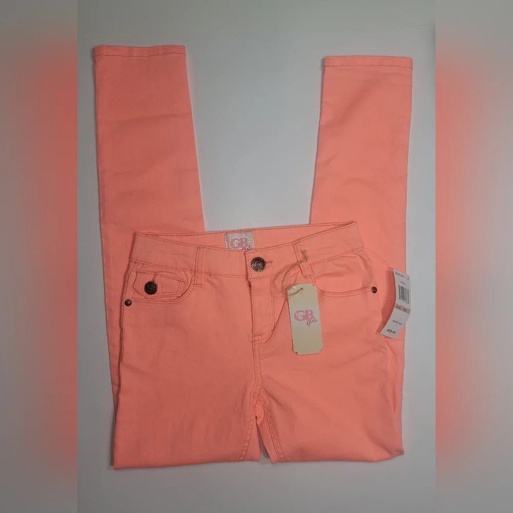 ❤️GB GIRLS SKINNY JEANS  SIZE 12  COLOR TANGERINE - TANGO - Picture 3 of 13